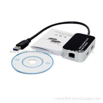 USB3.0 HUB with SD/TF and Ethernet, 5m Cable Length